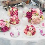 Decorated wedding table for a reception during wedding season at Sand Hollow Resort.