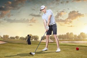 Man golfing