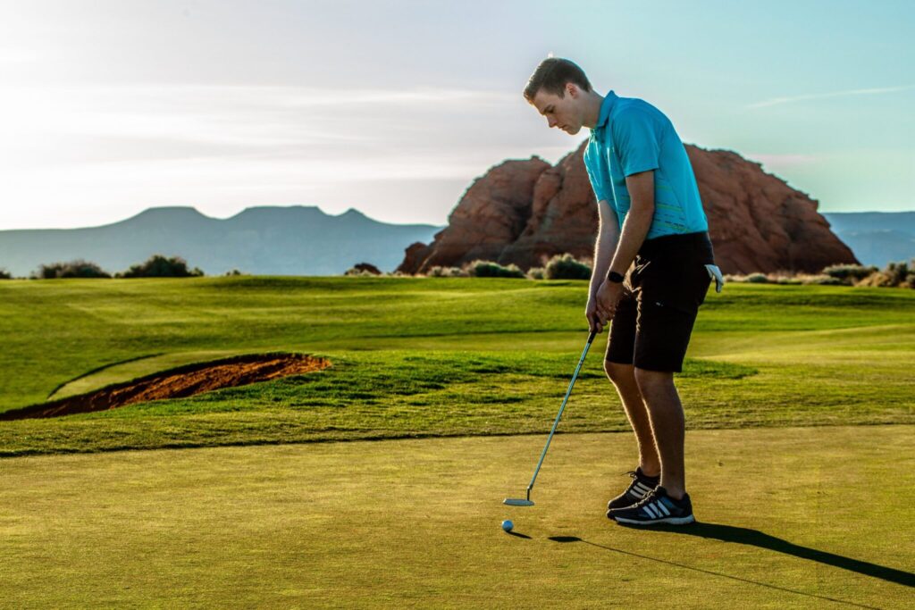 Easter Golfer on Green