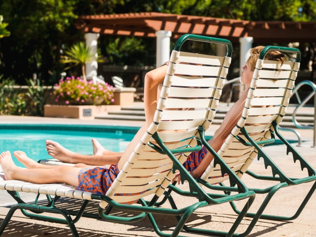 resort activity by pool